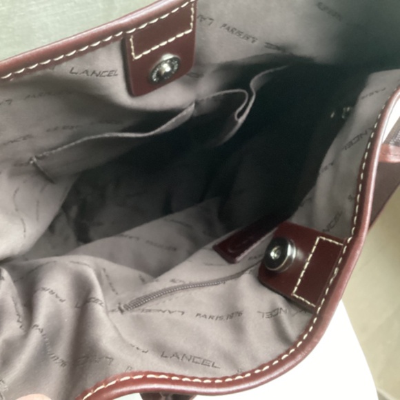 Lancel Paris (MISS LANCEL) Leather Trim Canvas Handbag Large Size - Picture 6 of 13